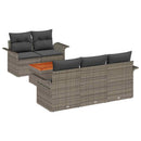 Havesofa Sæt med opbevaring 6 pcs Grå polyrattan