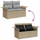 Havesofa Sæt med opbevaring 6 pcs Beige og lys grå polyrattan