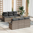Havesofa Sæt med opbevaring 7 pcs Grå polyrattan
