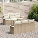 Havesofa Sæt med opbevaring 7 pcs Beige og creme polyrattan