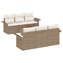 Havesofa Sæt med opbevaring 7 pcs Beige og creme polyrattan