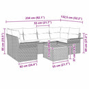 Havesofa Sæt med opbevaring 7 pcs Sort polyrattan