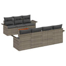 Havesofa Sæt med opbevaring 8 pcs Grå polyrattan