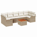 Havesofa Sæt med opbevaring 8 pcs Beige og creme polyrattan