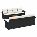 Havesofa Sæt med opbevaring 9 pcs Sort og Cream polyrattan