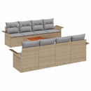Havesofa Sæt med opbevaring 9 pcs Beige og lys grå polyrattan