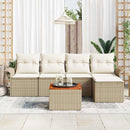 Havesofa Sæt med opbevaring 6 pcs Beige og creme polyrattan