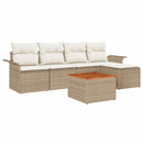Havesofa Sæt med opbevaring 6 pcs Beige og creme polyrattan