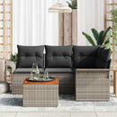Havesofa Sæt med opbevaring 5 pcs Grå polyrattan