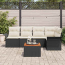 Havesofa Sæt med opbevaring 6 pcs Sort og Cream polyrattan
