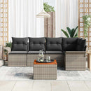 Havesofa Sæt med opbevaring 6 pcs Grå polyrattan