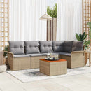 Havesofa Sæt med opbevaring 6 pcs Beige og lys grå polyrattan