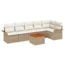 Havesofa Sæt med opbevaring 7 pcs Beige og creme polyrattan