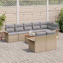 Havesofa Sæt med opbevaring 9 pcs Beige og lys grå polyrattan