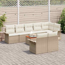 Havesofa Sæt med opbevaring 9 pcs Beige og creme polyrattan