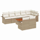 Havesofa Sæt med opbevaring 9 pcs Beige og creme polyrattan