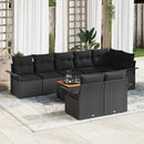 Havesofa Sæt med opbevaring 9 pcs Sort polyrattan