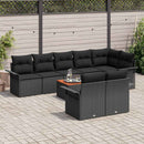 Havesofa Sæt med opbevaring 9 pcs Sort polyrattan
