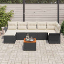 Havesofa Sæt med opbevaring 8 pcs Sort og Cream polyrattan