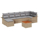 Havesofa Sæt med opbevaring 8 pcs Beige og lys grå polyrattan