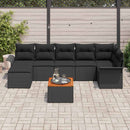 Havesofa Sæt med opbevaring 8 pcs Sort polyrattan