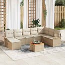 Havesofa Sæt med opbevaring 9 pcs Beige og creme polyrattan