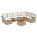 Havesofa Sæt med opbevaring 9 pcs Beige og creme polyrattan
