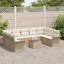 Havesofa Sæt med opbevaring 10 pcs Beige og creme polyrattan