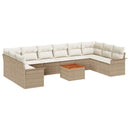 Havesofa Sæt med opbevaring 11 pcs Beige og creme polyrattan