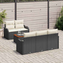 Havesofa Sæt med opbevaring 6 pcs Sort og Cream polyrattan