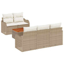 Havesofa Sæt med opbevaring 6 pcs Beige og creme polyrattan