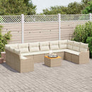 Havesofa Sæt 11 stk. Beige og creme polyrattan