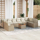 Havesofa Sæt 11 stk. Beige og creme polyrattan