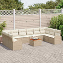 Havesofa Sæt 11 stk. Beige og creme polyrattan