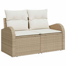 Havesofa Sæt 11 stk. Beige og creme polyrattan