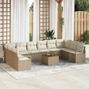 Havesofa Sæt 11 stk. Beige og creme polyrattan