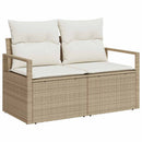 Havesofa Sæt 11 stk. Beige og creme polyrattan