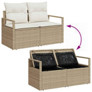 Havesofa Sæt 11 stk. Beige og creme polyrattan
