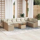 Havesofa Sæt 11 stk. Beige og creme polyrattan