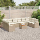 Havesofa Sæt 11 stk. Beige og creme polyrattan