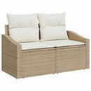 Havesofa Sæt 11 stk. Beige og creme polyrattan