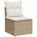 Havesofa Sæt 11 stk. Beige og creme polyrattan