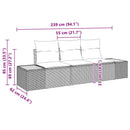Havesofa Sæt 3 pcs Sort og cremefarvet Poly rattan