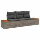 Havesofa Sæt med opbevaring 3 pcs Grå Poly rattan