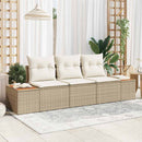 Havesofa Sæt 3 pcs beige og cremefarvet Poly rattan