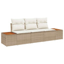 Havesofa Sæt 3 pcs beige og cremefarvet Poly rattan
