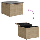 Havesofa Sæt med pude 6 pcs Beige og lys grå Polyrattan
