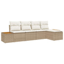 Havesofa Sæt med pude 6 pcs Beige og creme Polyrattan