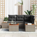 Havesofa Sæt med pude med opbevaring 4 pcs Grå Polyrattan