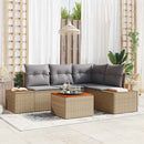 Havesofa Sæt 4 stk. 4-Antal sæder Beige og lys grå Polyrattan